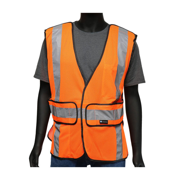PIP ANSI Type R Class 2 Three Pocket Expandable Mesh Breakaway Vest ...