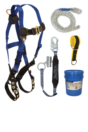 7016 Harness; 8150 Vertical Lifeline, 8368 Shock Absorbing Lanyard with Trailing Grab; 7372 Pass-
through Sling Anchor