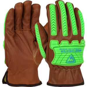 PIP AR Top Grain Goatskin Leather Drivers Glove with Oil Armor™ Finish and Para-Aramid Lining - TPR Impact Protection, Pair