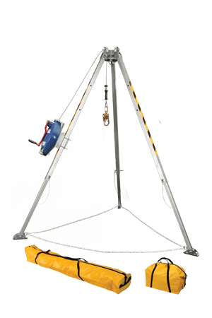 Devices And Accessories - FallTech 7508 6'-8' Confined Space Tripod Kit, 60' SRL-R, Storage Bags- Free Shipping