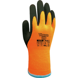 Latex Coated Gloves - Wonder Grip WG-380 Thermo, Double Latex Palm Cold Weather Glove 12 Pair