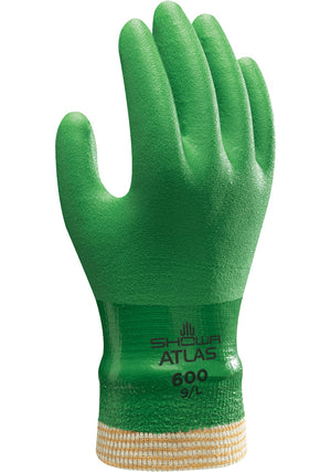 SHOWA® ATLAS® - 600 green double dipped PVC (12 pairs)