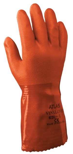 SHOWA® ATLAS® - 620 12" orange double dipped PVC (12 pairs)