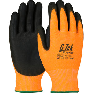 703COPB PIP Hi-Vis Seamless Knit HPPE Blended Glove with Polyurethane Coated Palm & Fingers, 1 Dz Per