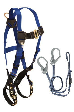 Back D-ring, Tongue Buckles, 5pt, 6' Looped Y-Leg Internal with Rebar Hooks