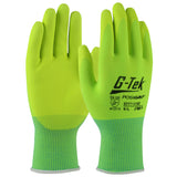 PIP Hi-Vis Seamless Knit Nylon Glove with Nitrile Coated Foam Grip on Palm & Fingers, 12PK