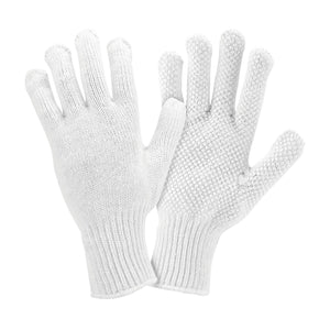 PIP WOMENS Medium Weight Seamless Knit Cotton/Polyester Glove with White PVC Dotted Grip