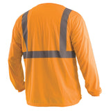 OccuNomix LUX-LSET2B Type R Class 2 Long Sleeve Wicking Birdseye Mesh Safety T-Shirt - Yellow/Orange