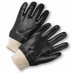 Chemical Gloves - West Chester 1007r, PVC Chemical Glove, Semi-Rough, Knit Wrist, 12 Pair
