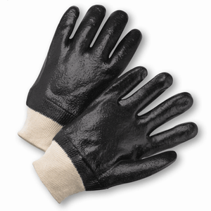 Chemical Gloves - West Chester 1007RF, PVC, Knit Wrist Chemical Glove, Rough Finish, 12 Pair