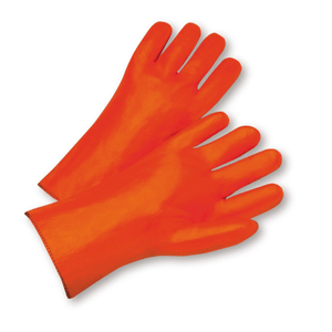 Chemical Gloves - West Chester 1027OR 12" PVC Chemical Glove, Foam Lined, Orange, 12 Pair