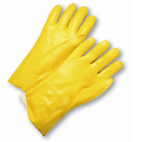 Chemical Gloves - West Chester J1027ry 12" Yellow  PVC Glove, Semi-Rough, Jersey Lined, 12 Pair