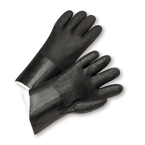 Chemical Gloves - West Chester J210 10" PVC Chemical Glove, Acid Grip Finish, Jersey Lined, 12 Pair