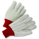 Cotton/Canvas Gloves - West Chester K81SCNCRI, Knit Wrist Corded Gloves, Large, 12 Pair