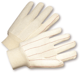 Cotton/Canvas Gloves - West Chester K81SNI, Knit Wrist Cotton Gloves, Nap In, 12 Pair
