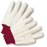 Cotton/Canvas Gloves - West Chester K81SPNJRI, Chore Glove, Red Knit Wrist, Poly/Cotton Nap In Glove, 12 Pair