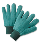 Cotton/Canvas Gloves - West Chester KG22SI, Chore Glove, Knit Wrist, Green, 12 Pair