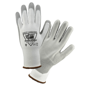 Cut Resistant Gloves - West Chester 713CFHGWU White HPPE A5 Cut Resistant PU Polyurethane Coated 12 Pair
