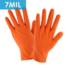 Disposable Gloves - Disposable Nitrile Gloves, 2940, Orange 7MIL, Diamond Texture 100/BX