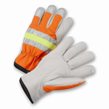 Drivers Gloves - West Chester Hvo990k Leather Hi-Viz Driver Driver Glove, 12 Pair
