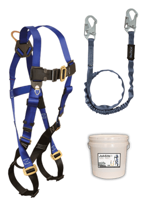 Fall Protection Kits - FallTech 9500Z JobSite Fall Protection Starter Kit, Harness, Lanyard