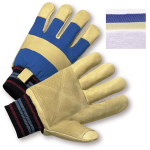 Gloves - Leather Gloves, 1555RF, Coal Miners Style, Pigskin, Double Palm, 12PK