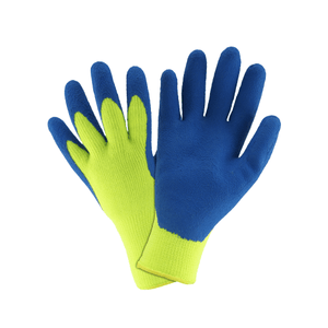 Gloves - West Chester 32L710 Premium Thermal Cold Weather - Hi Vis Yellow Acrylic, Royal Blue Crinkle Latex 