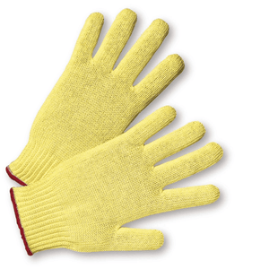 Gloves - West Chester 35K 7 Gauge Kevlar Knit Glove, Green Edging = Size •ANSI A2 Cut Level