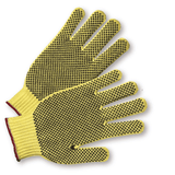 Gloves - West Chester 35KDBS 7 Gauge - Reg Weight 2 Sided Dot Kevlar Glove, Green Edging = •ANSI A3 Cut Level