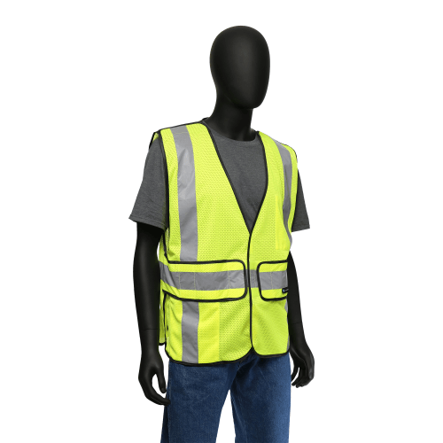 PIP ANSI Type R Class 2 Three Pocket Expandable Mesh Breakaway Vest ...