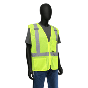 Hi-Viz - Safety Vest, 47210, Hi-Viz, Zipper, ANSI Class 2, Lime/Orange