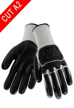 Impact Gloves - West Chester 715HNFB, Nitrile Coated Impact Glove, A2 Cut Resistant, 12 Pair