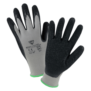 Latex Coated Gloves - West Chester PosiGrip 713SLC, Black Crinkle Latex Coated Gloves, Gray, 12 Pair