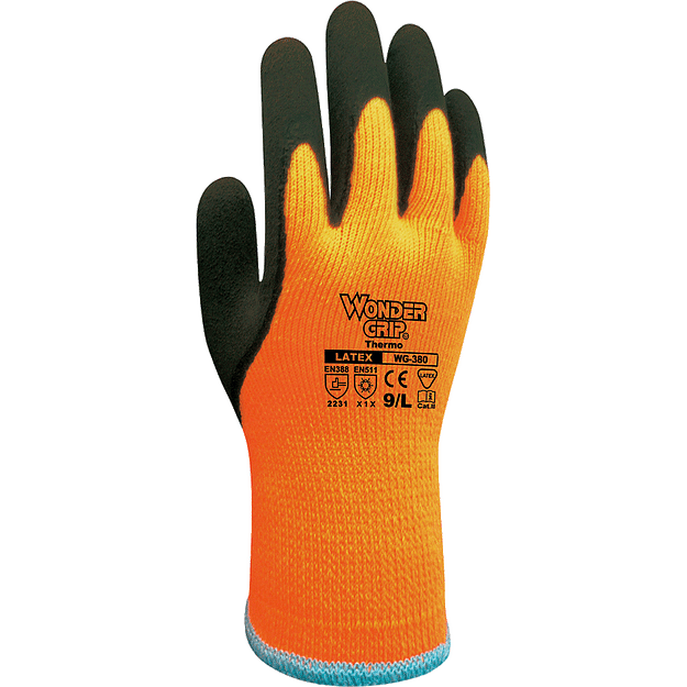 Wondergrip - Thermo - WG-380 Safety Gloves - Double Latex Coating - Acrylic Piled Loop Liner - High Grip & Cold Resistance