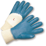 Nitrile Coated Gloves - West Chester 4060 Knit Wrist Light Nitrile Palm Coated, Interlock Lining, 3/4" Coating Back Of Hand