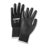 PU Coated Gloves - West Chester 713SUCB Black PU, Palm Coat On Black 13 Gauge Nylon Liner. 12 Pair