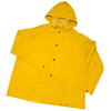 Rain Wear - West Chester 4036 35 Mil PVC Over Polyester Jacket, Detachable Hood - Yellow