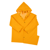 Rain Wear - West Chester 4148 35ml PVC Over Polyester 48" Raincoat, Detachable Hood - Yellow