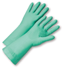 Unsupported Gloves - West Chester 33418 15mil Flock Lined Green Nitrile, Bulk Packaged - Economy