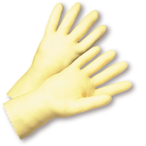 Unsupported Gloves - West Chester 4343 16mil Unlined Amber Latex, Bulk Packaged - Industry Grade