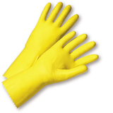 Unsupported Gloves - West Chester PosiGrip 2312 18 Mil Flock Lined Yellow Latex, 12 Pair