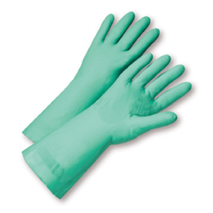 Unsupported Gloves - West Chester52N102 22 Mil Unlined Green Nitrile 18" Length, Individually Packaged - Premium Posi Grip -