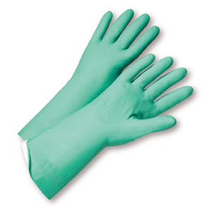 Unsupported Gloves - West Chester52N103 15mil Flock Lined Green Nitrile, Individually Packaged - Premium Posi Grip - Small